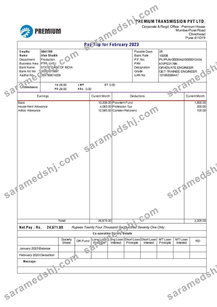 Premium Transmission payslip template in Word and PDF formats.pdf, 1